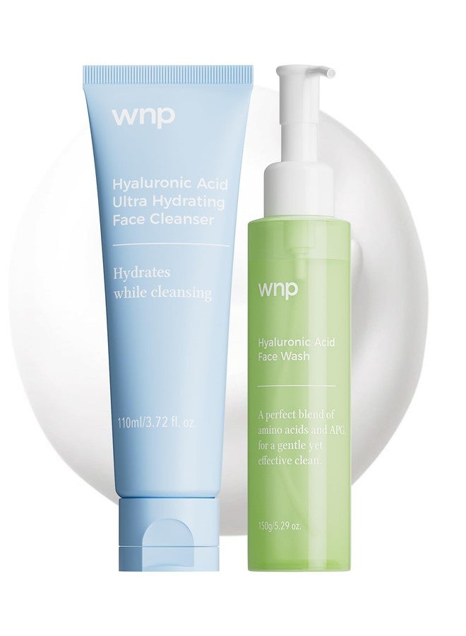 WNP Double Cleanser Duo for Facial Cleansing: Amino Acid Deep Clean Gel & Hyaluronic Acid Hydrating Face Wash for Gentle, Non-Stripping, Moisture-Locking Daily Cleanse - Image 1